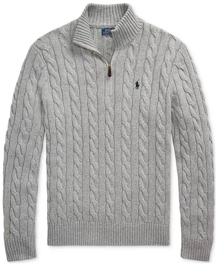 R&L – Half-Zip Kabelgebreide Katoenen Trui