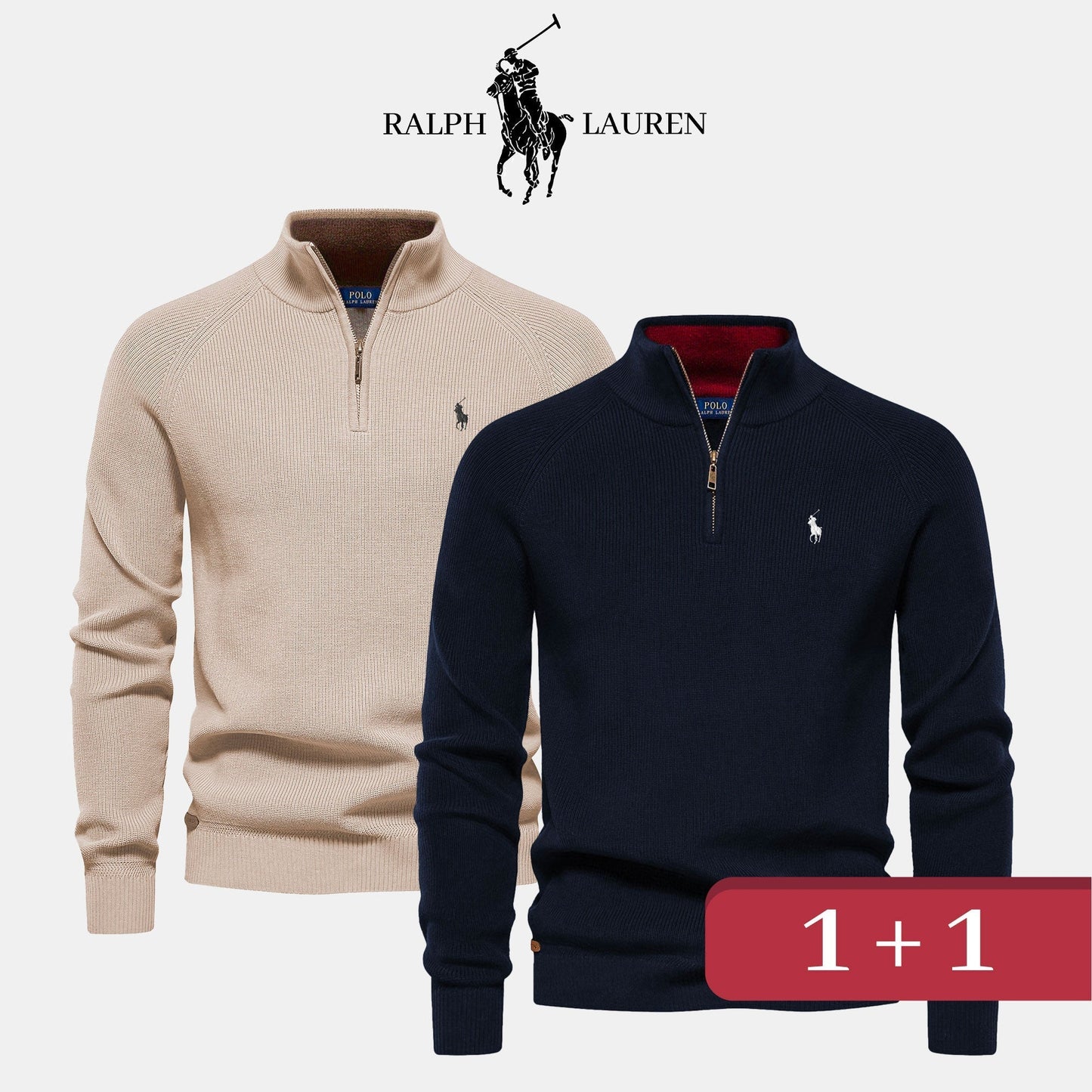 R&L – Zip-Neck Trui 1+1