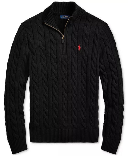 R&L – Half-Zip Kabelgebreide Katoenen Trui