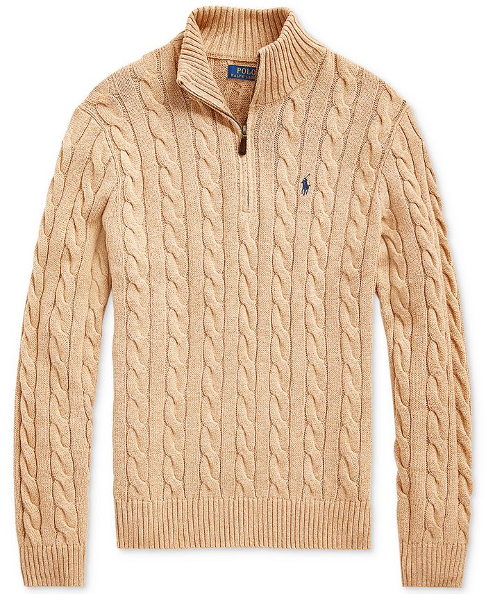 R&L – Half-Zip Kabelgebreide Katoenen Trui