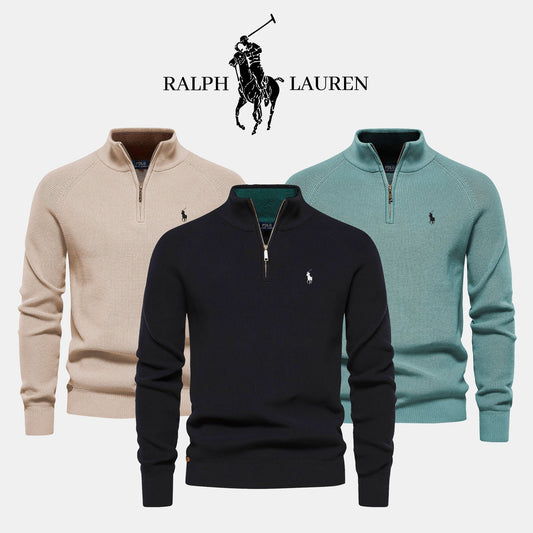 R&L – Half-Zip Trui van Premium Katoen