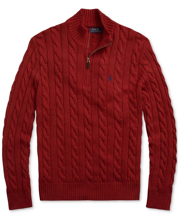 R&L – Half-Zip Kabelgebreide Katoenen Trui