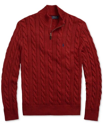 R&L – Half-Zip Kabelgebreide Katoenen Trui