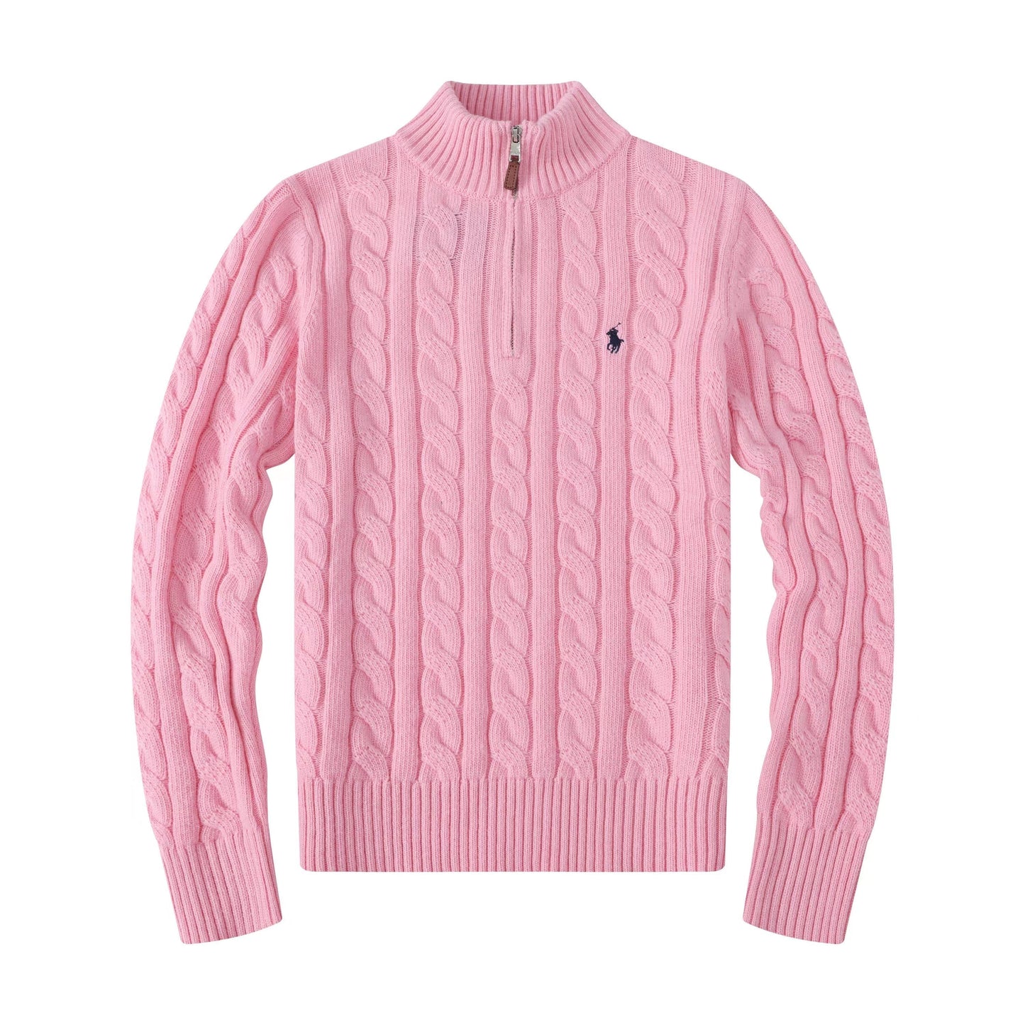 R&L – Half-Zip Kabelgebreide Katoenen Trui