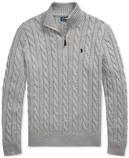 R&L – Half-Zip Kabelgebreide Katoenen Trui